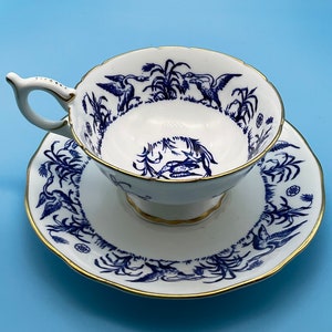 Coalport Blue Birds Teacup and Saucer Bone China England
