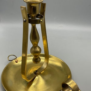 Vintage Swinging Solid Brass Chamber Candlestick Holder
