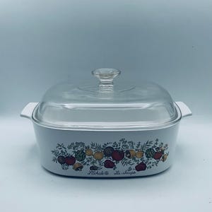 Vintage Corning Ware  Spice of Life “LEchalote La Sauge 4 Quart Casserole Dish with Pyrex C Lid