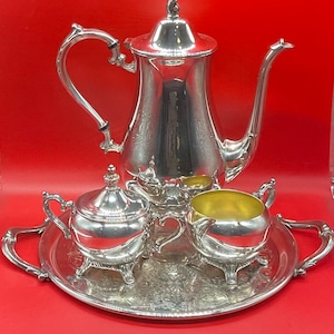 Vintage Silver Plate 4 Piece Tea Set
