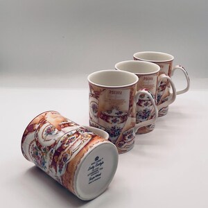 Vintage Royal Albert Lady Carlyle Fine China  Afternoon Tea  Set of 4 Mugs Made in Indonesia