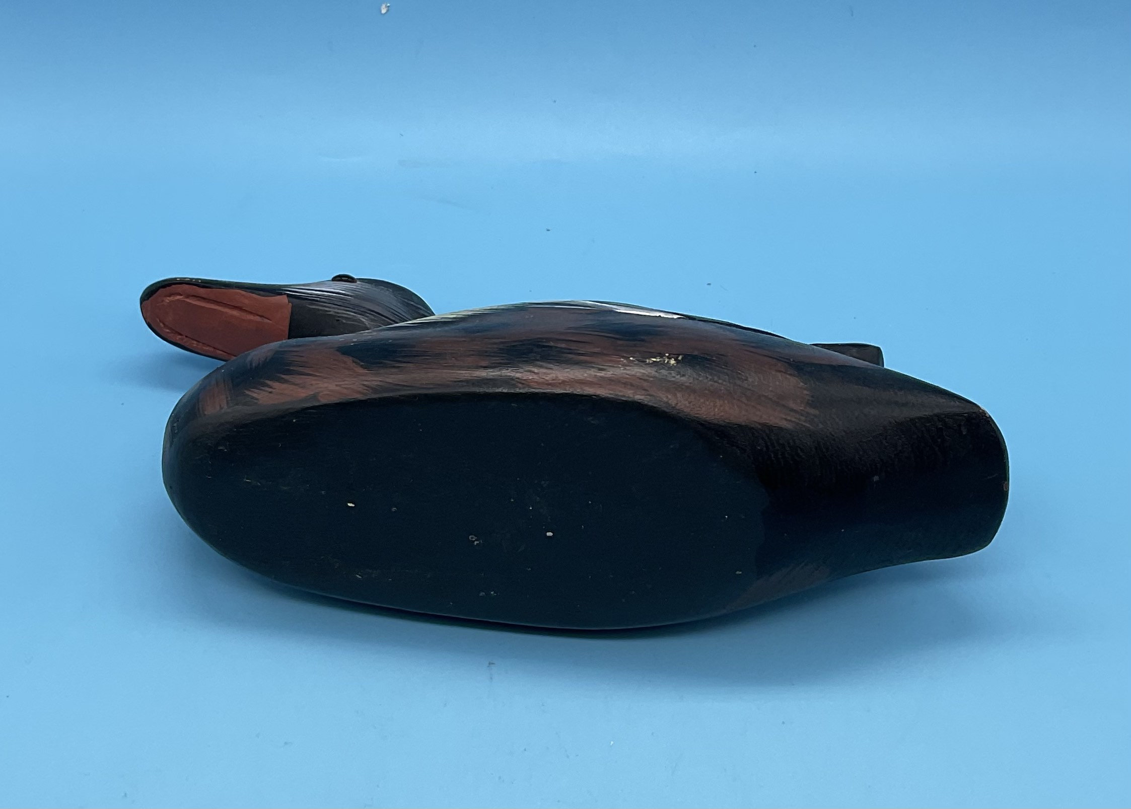 Leurre De Canard Vintage Années 1950-60 Sculpté à La Main En Bois Peint - Œil De Verre