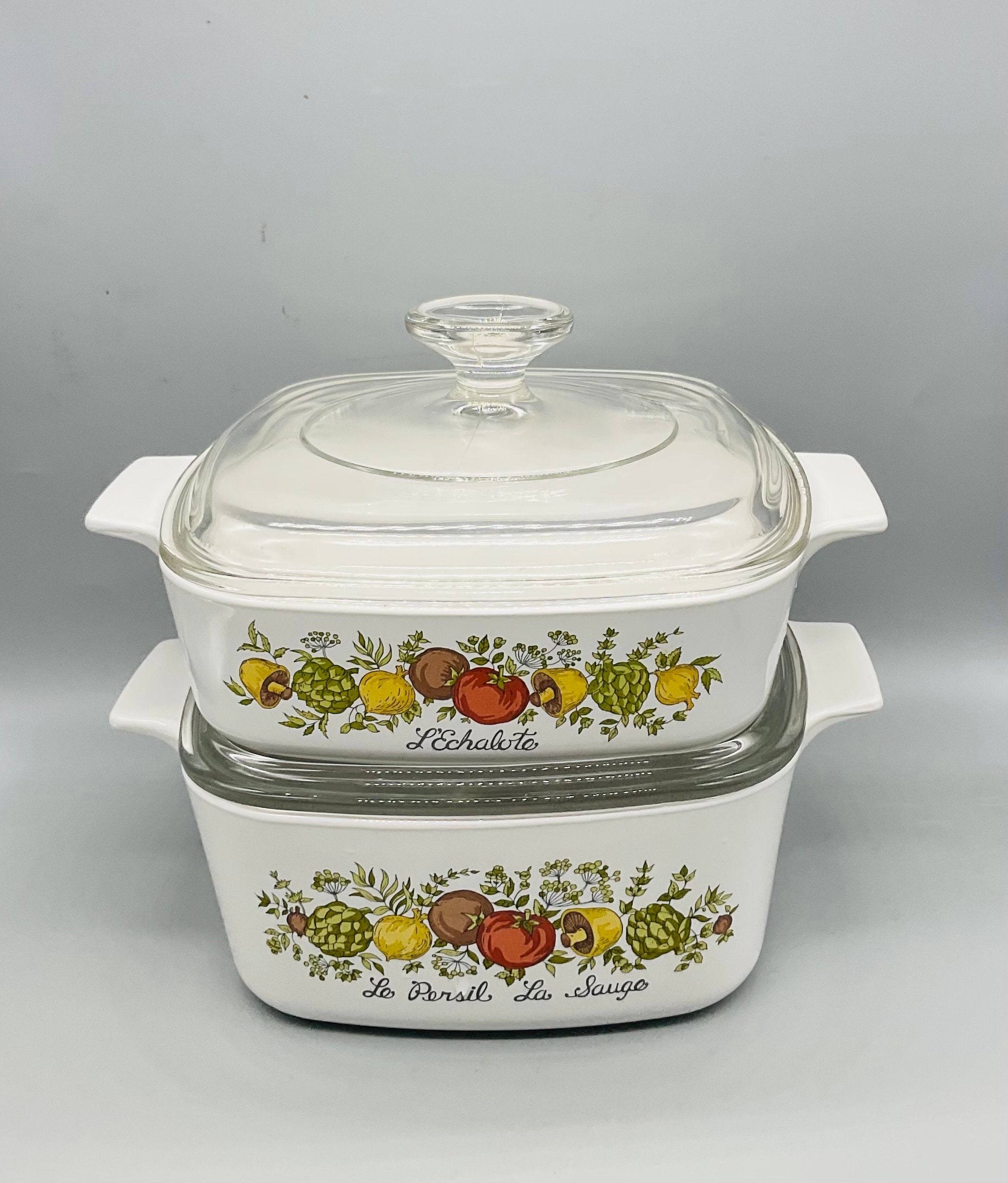 Vintage Corning Ware Spice of Life Set of 2 Casserole Dishes .le