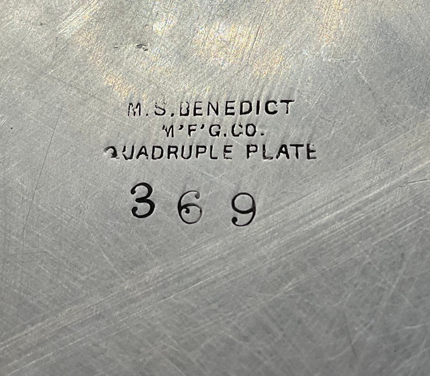 Benedict Mfg Co. Quadruple Silverplate Antique 3 Pc. Butter Bowl