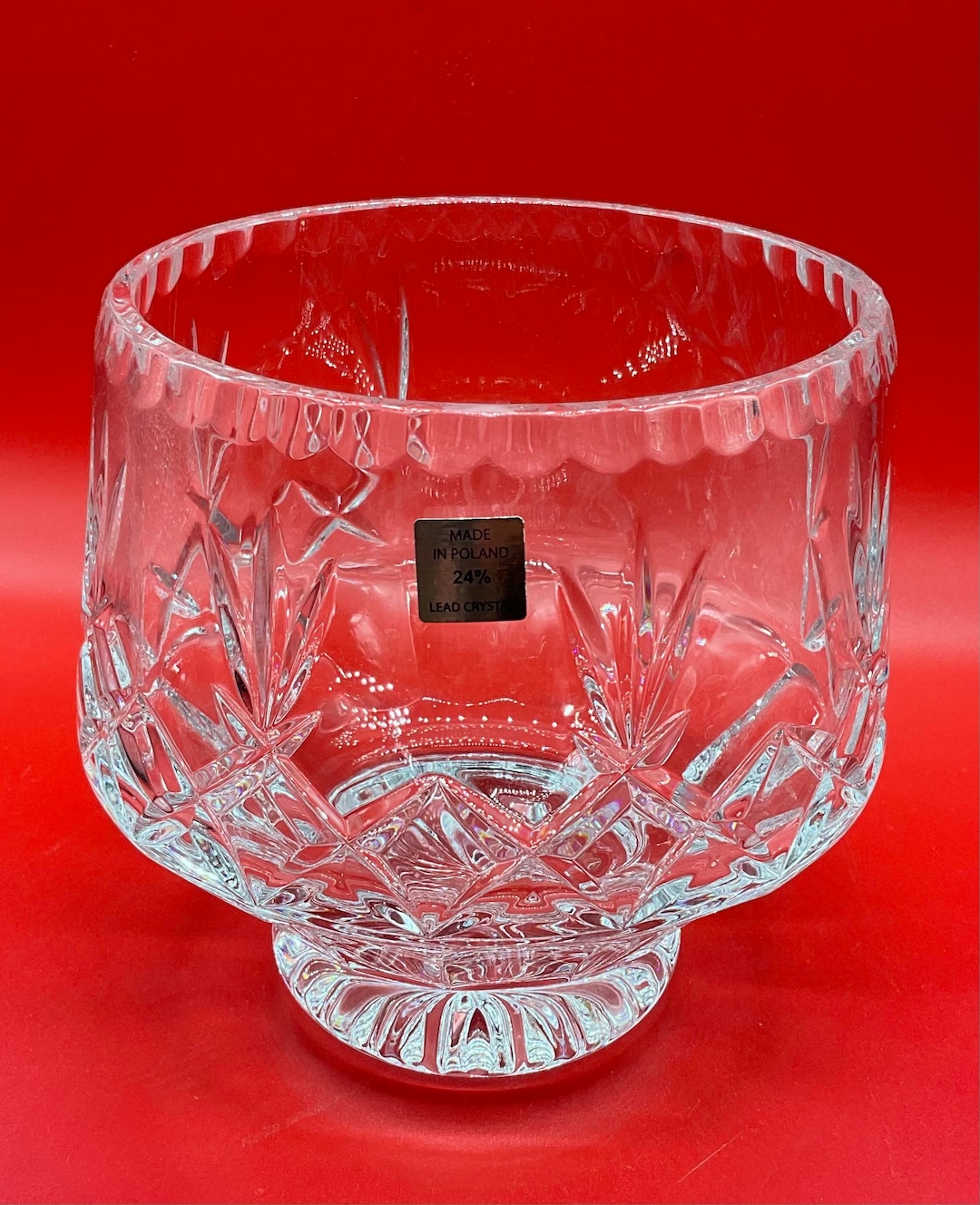 Vintage 24 Lead Crystal Made in Poland Vase Bowl/centerpiece Etsy