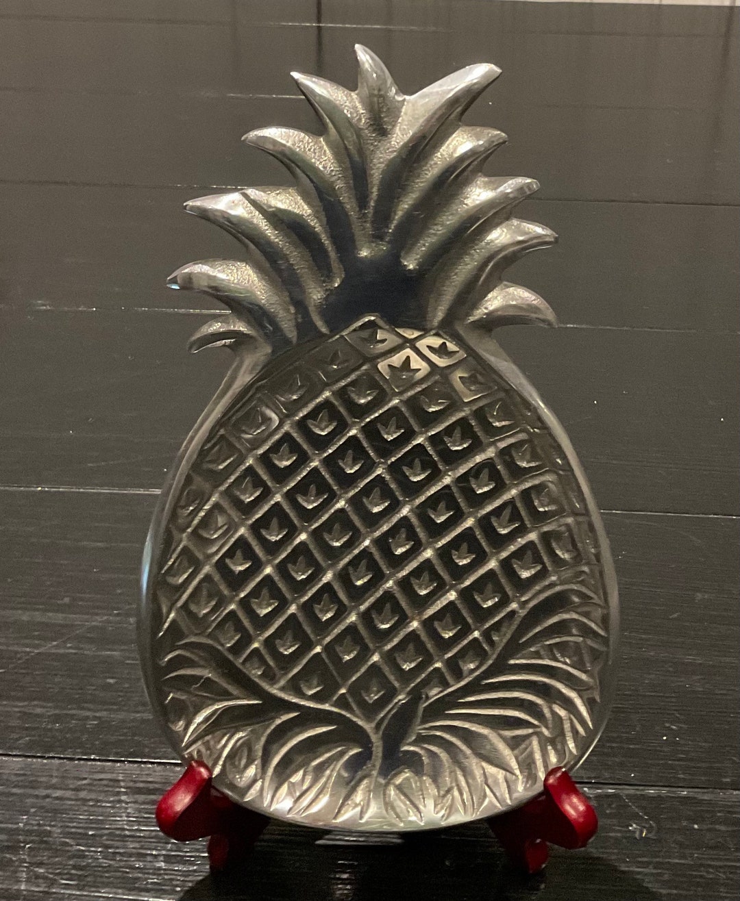 Pewter Pineapple Shaped Serving Tray /platter/ Southern Symbol for