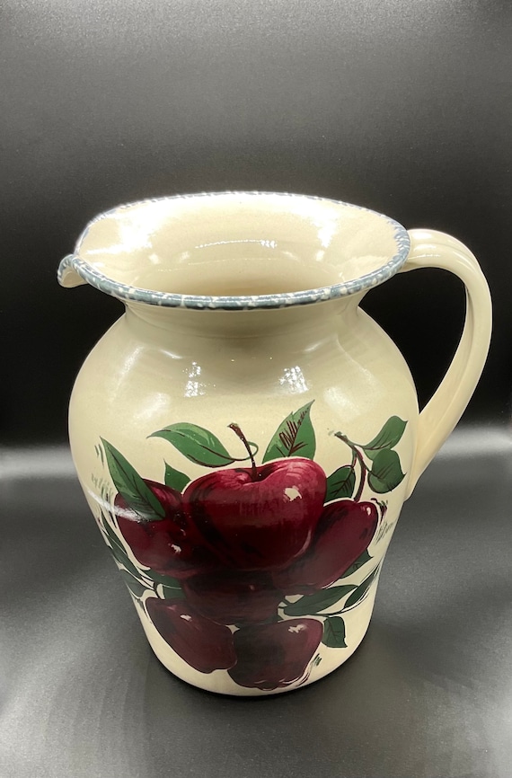 Home and Garden Party 112 Oz Large Ceramic Apple Pitcher 