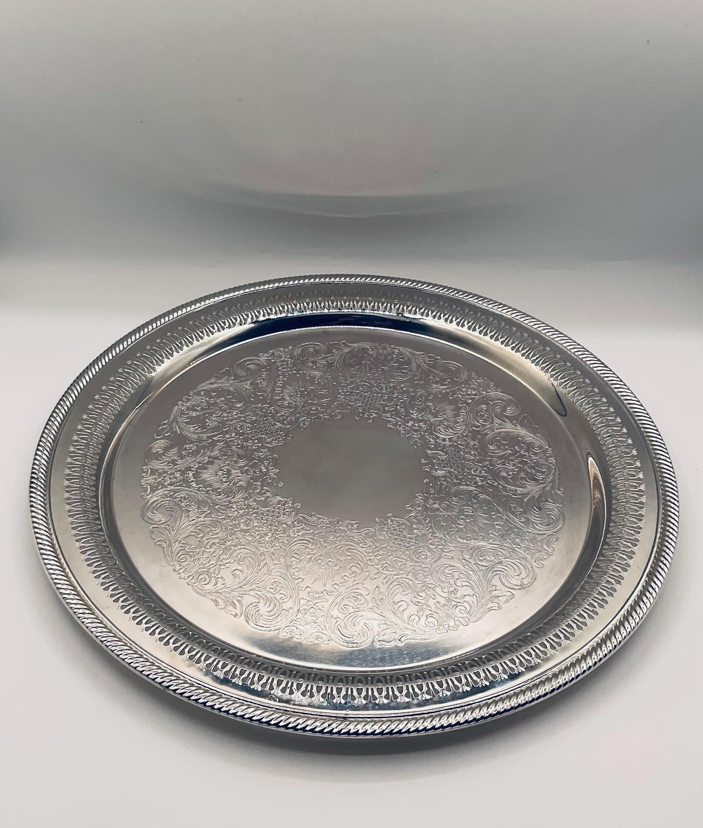 Vintage International Silver Company Silverplated 15” Round