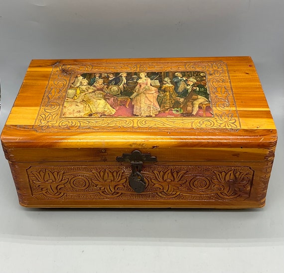 Bamboo Keepsake Box with Mirrow inside Lid Wooden Box for Storage and  Jewelry