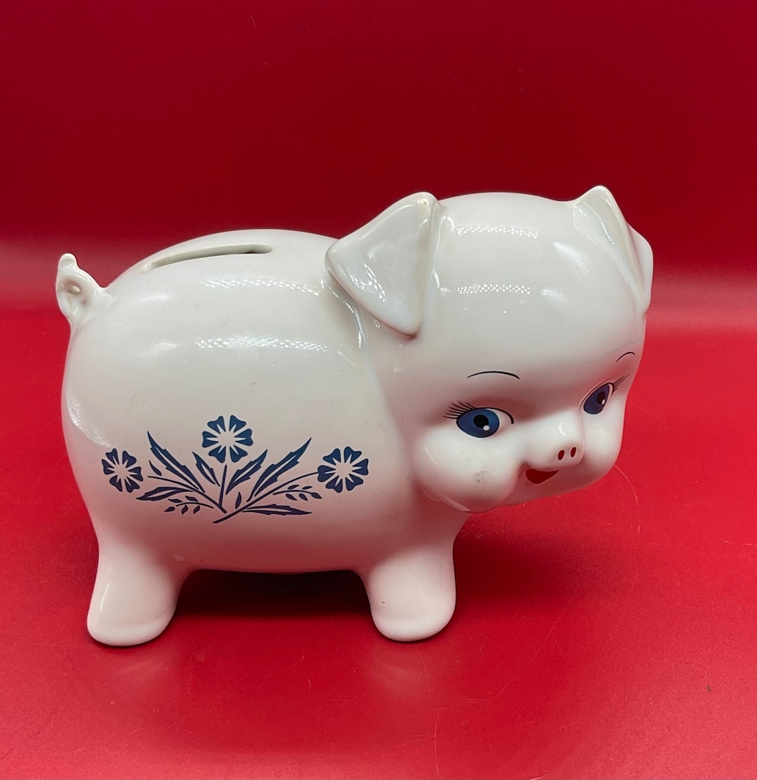 Vintage Corning Ware Cornflower Blue Piggy Bank Made in Etsy
