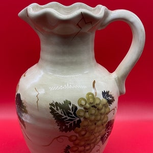 Vintage Cabernet Hand Painted Collection Tabletops Unlimited Pitcher