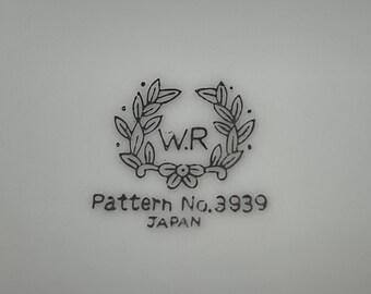 Vintage W.R White Rose Platinum 3939 Pattern 4 Piece Place Setting