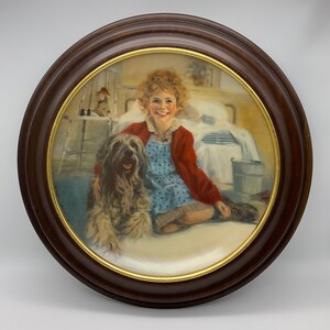 Knowles Plate Collection in the Limited Edition of,,Annie and Sandy,,1982  Framed Hanging Plate