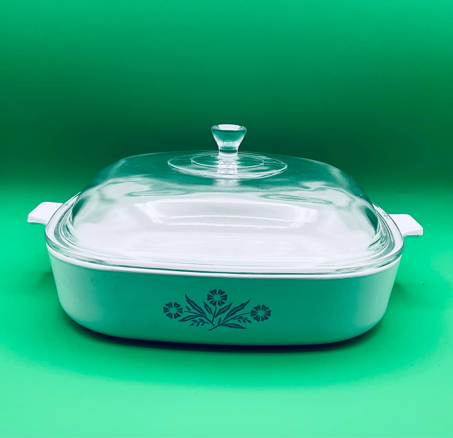 Vintage Corning Ware Cornflower Blue 10” Casserole Dish With Pyrex Lid ...
