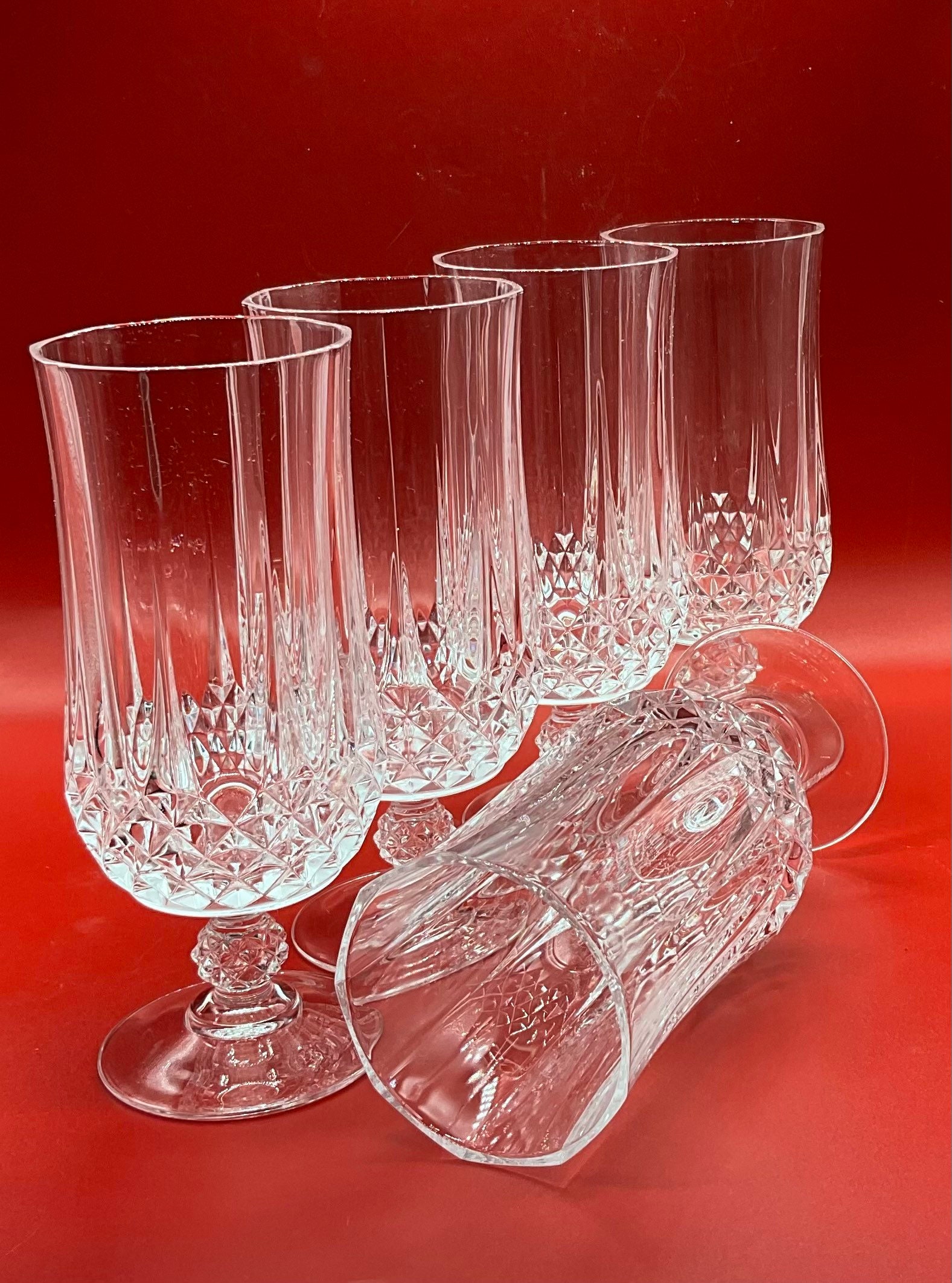 Etched Ice Tea/Water Goblet - Set of 8