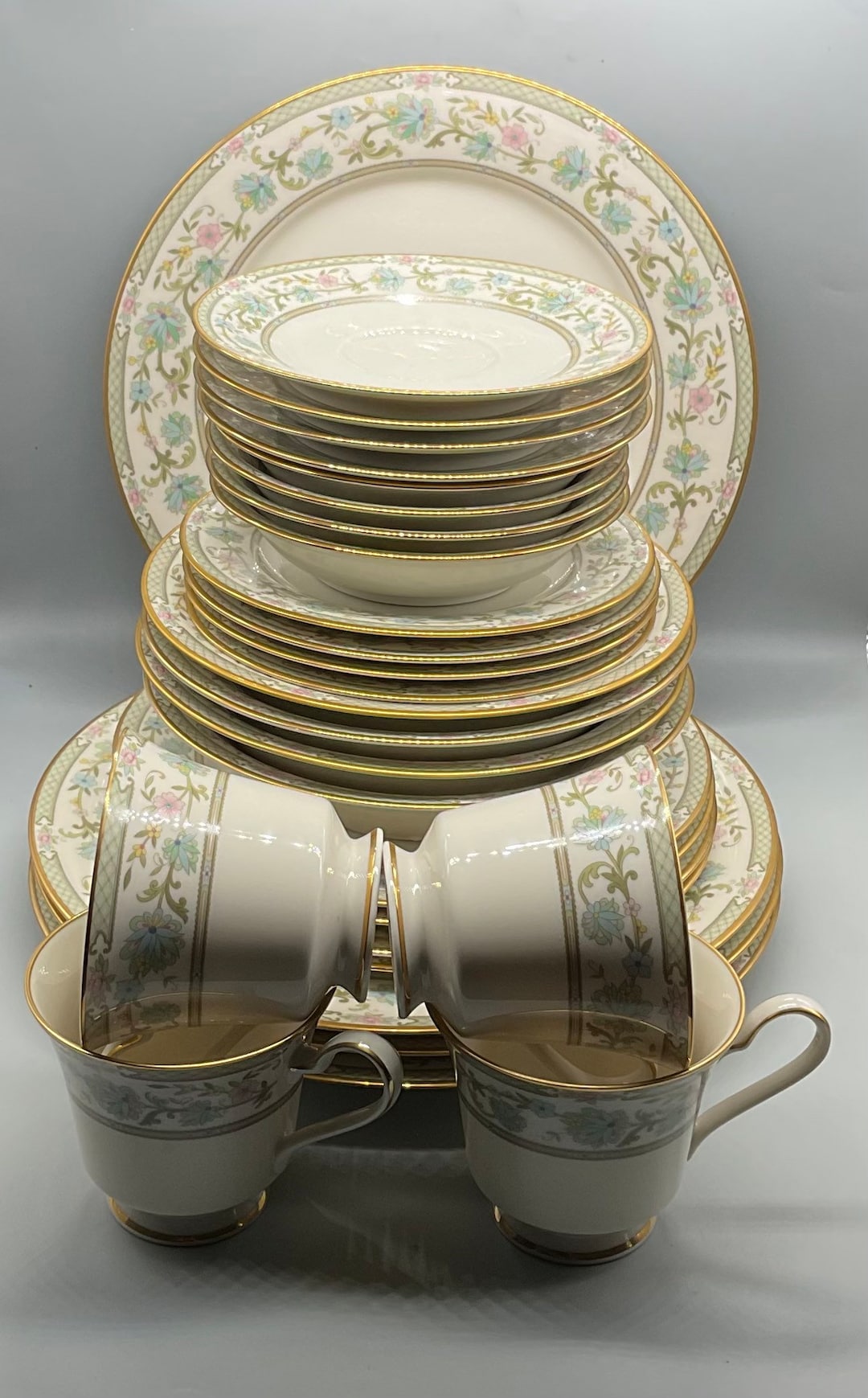 Vintage Noritake Ivory China 7194 Miyoshi 7 Piece Place Setting Dinner