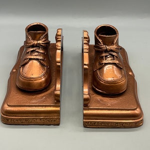 Vintage Bronzed Baby Shoe Bookends