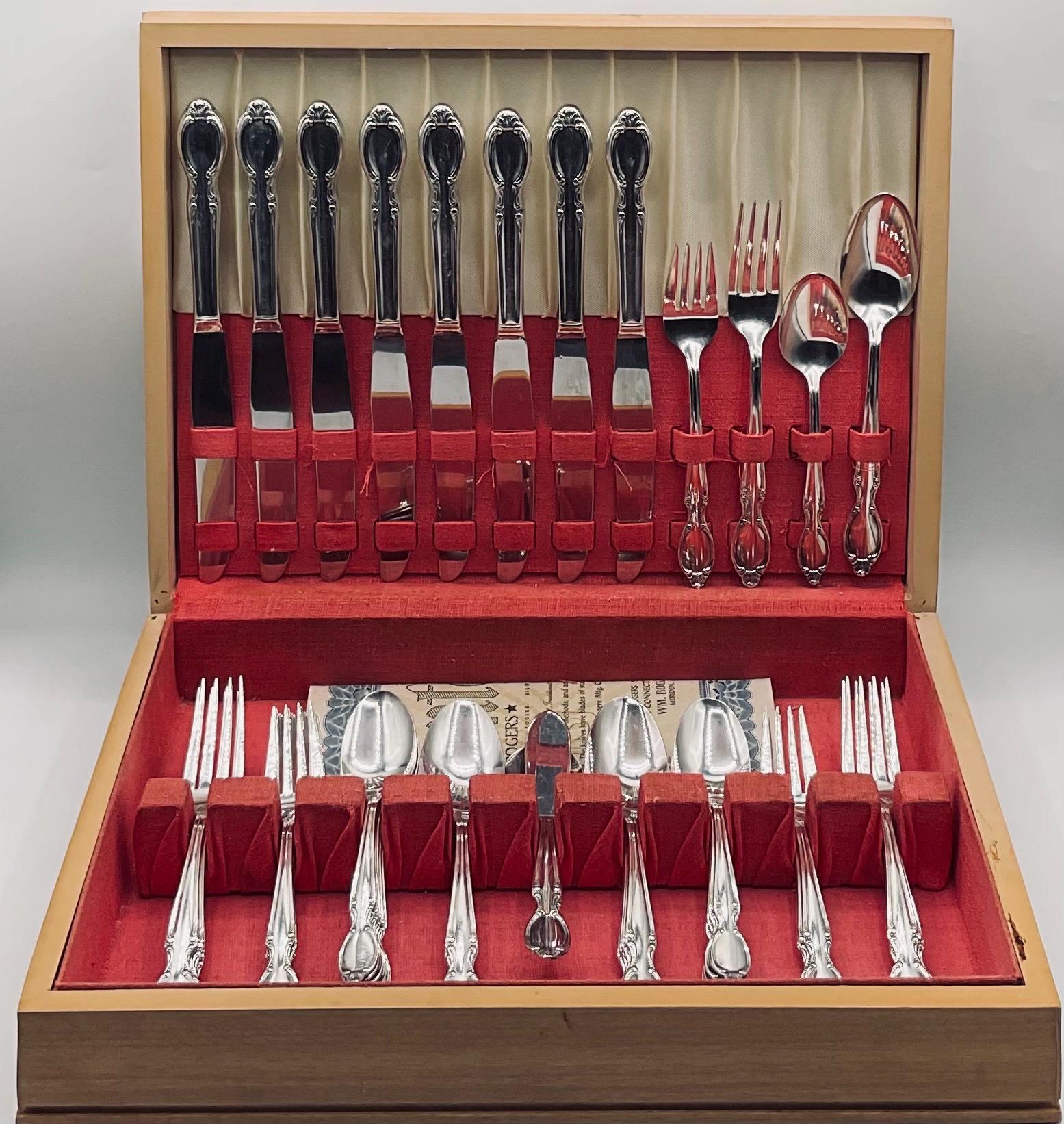 Vintage WM Rogers Silverplate Stamped WM Rogers IS 54 Pieces