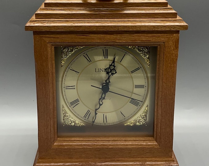 Vintage Linden Wooden Battery Operated Table Clock Etsy