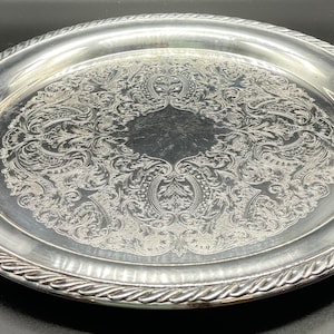 Oneida Vintage Silver Plated Round Tray Made in USA