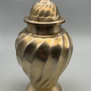 Vintage Twisted Solid Brass Ginger Jar Vase