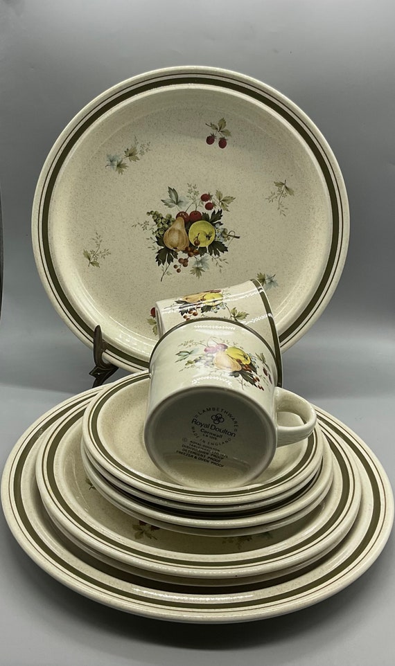 Vintage Royal Doulton Lambethware Ls 1015 Cornwall Juego de vajilla de 5 piezas para 2 10 piezas Etsy Mexico