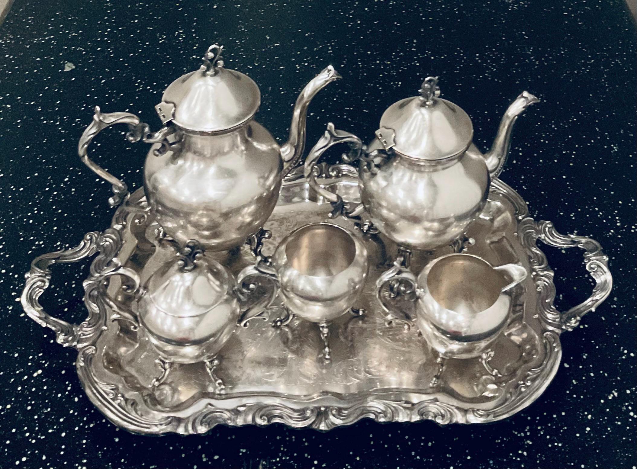 Vintage Silver on Copper BSC Reg. 6 -piece Tea and Coffee Service