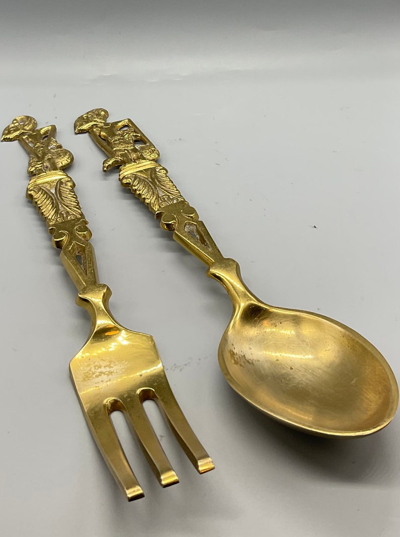 Vintage Solid Brass Spoon and Fork Wall Hanging Decoration Etsy