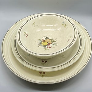 Vintage Royal Doulton Lambethware Ls 1015 Cornwall  Oval Platter ,Small Oval Serving Platter and Oval Serving Bowl  ( 3 Pieces)