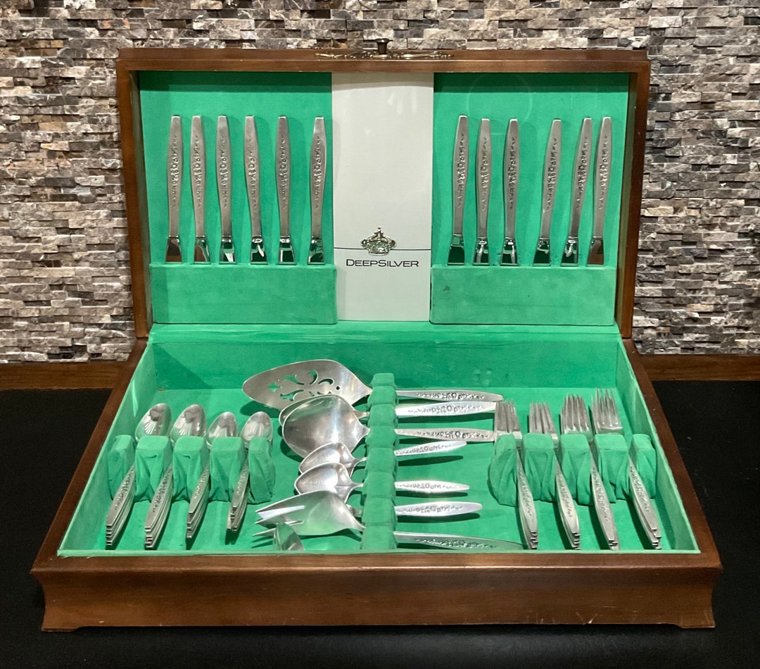 Vintage International Deep Silver laurel Mist 69 Piece Set Service for
