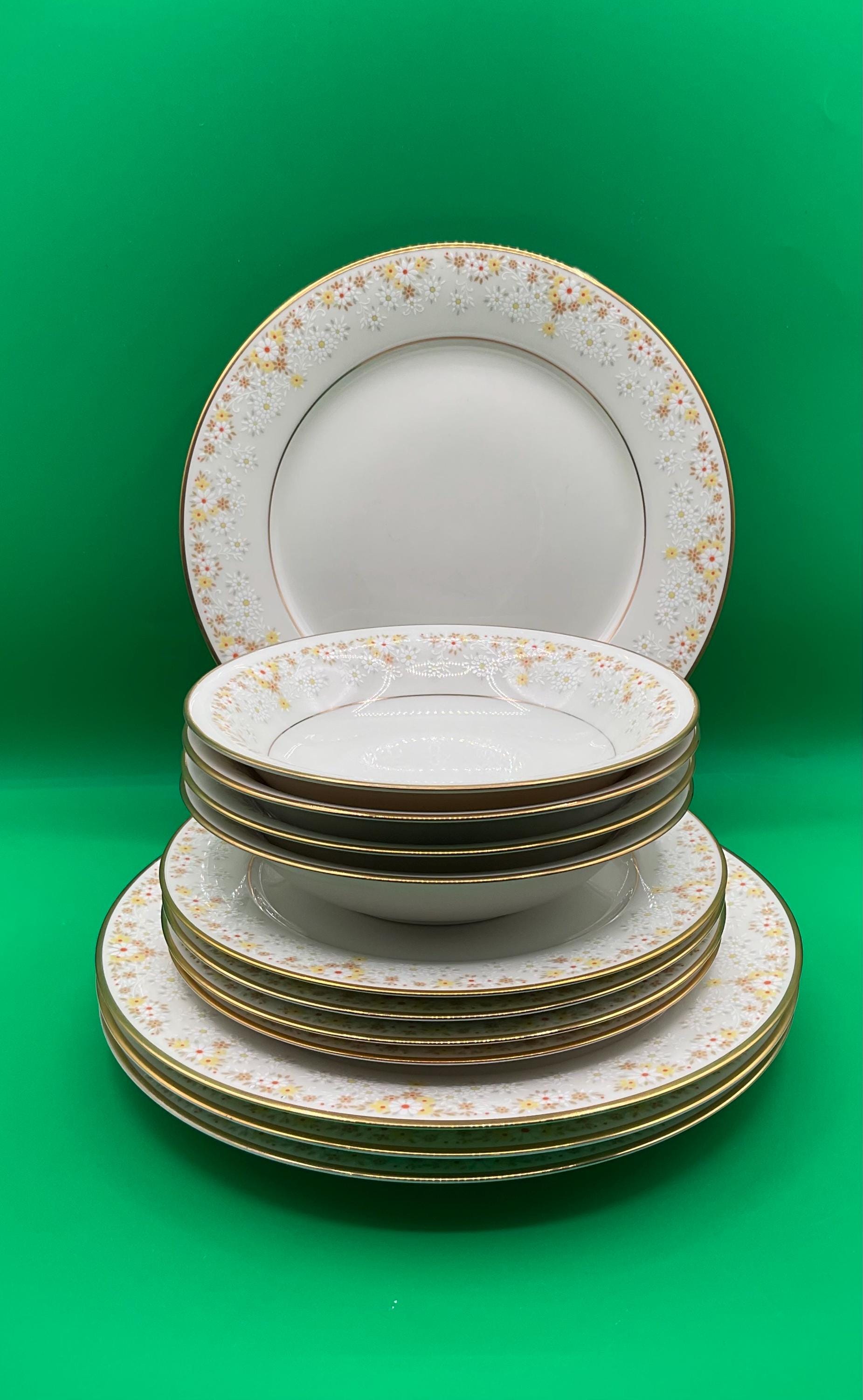 Vintage Noritake Ivory China 7025 Fragrance 3 Piece Place Setting