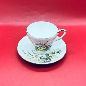 Vintage Duchess Bone China England Spring Teacup and Saucer