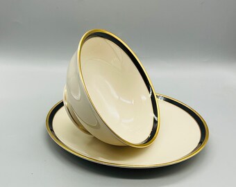 Vintage Pickard China Made in USA Hand Decorated Ivory With Gold