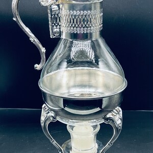 USAで購入　ドイツ製ビンテージ　ガラスピッチャー　シルバー/シルバープレート USAで購入ドイツ製ビンテージガラスピッチャーシルバー/シルバープレート