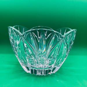 Vintage  Blocks Heavy Crystal  Round Centerpiece Bowl