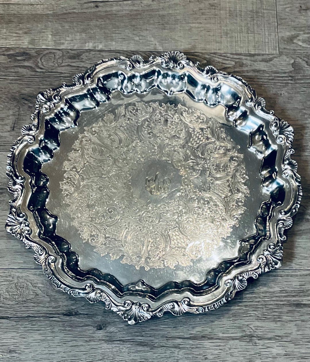 Vintage Wallace X -100 Silverplated Three Legged Round Tray - Etsy