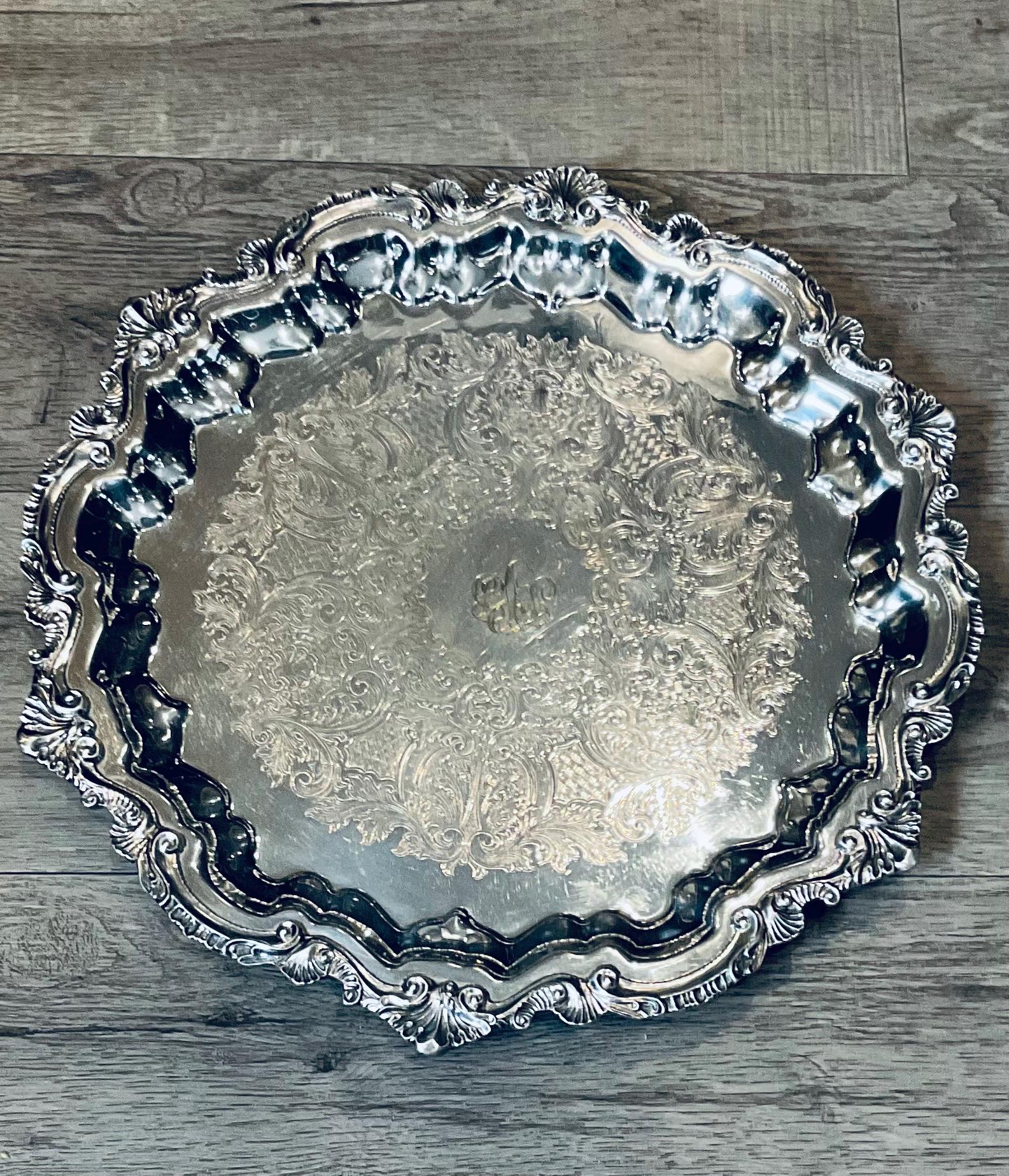 Vintage Wallace X -100 Silverplated Three Legged Round Tray - Etsy