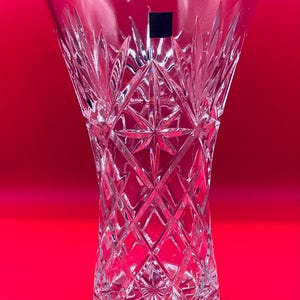 Vintage Hand Cut 24% Leaded Crystal made in Poland 11” Vase