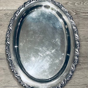 Vintage Oneida Silver Plated Oval Tray - Etsy Vintage Oneida Silver Plated Oval Tray - Etsy
