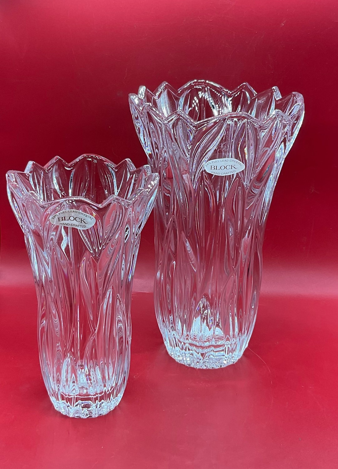 Vintage Block 24% Full Lead Crystal Hand Crafted in Poland Dual 10