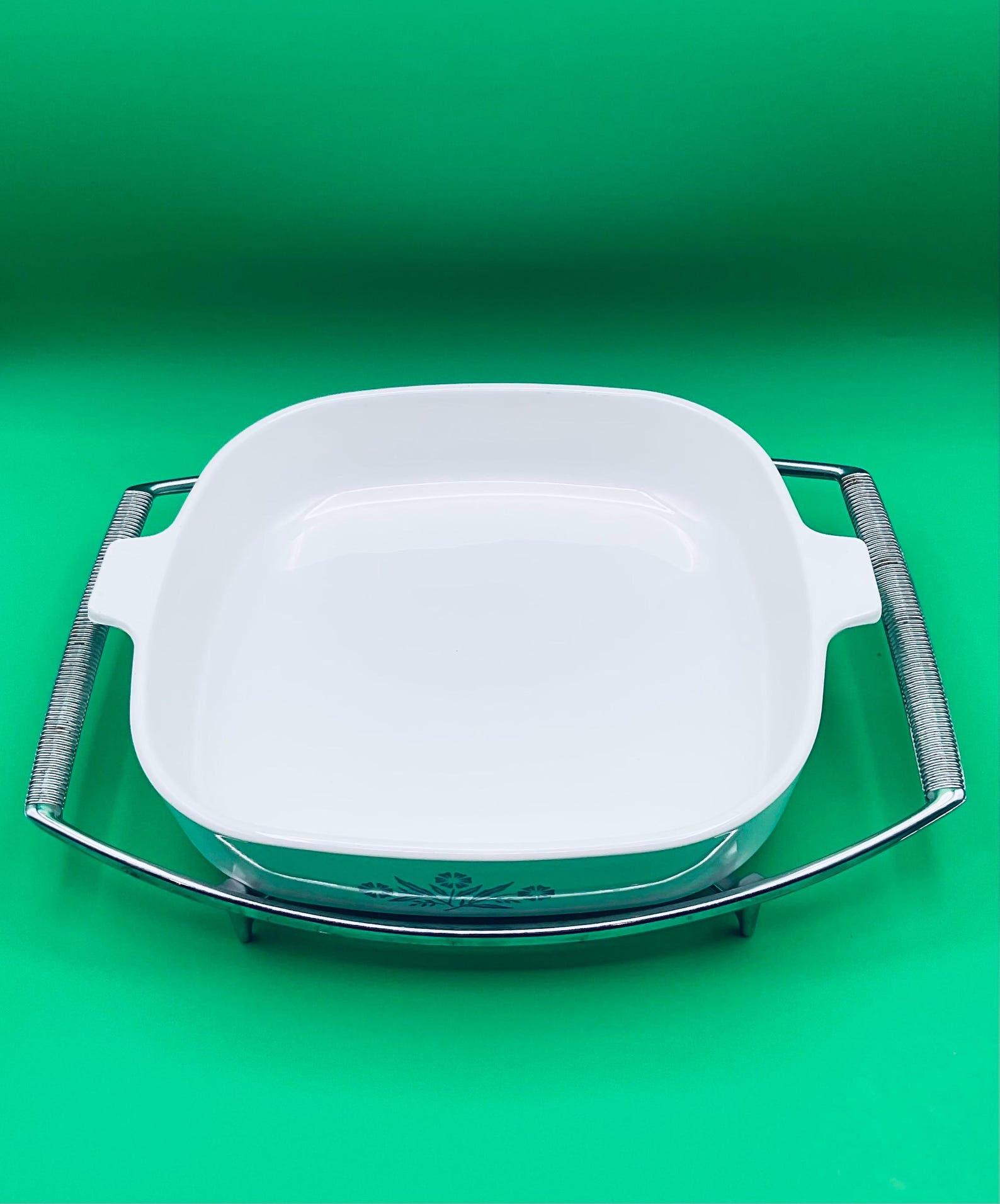 Vintage Corning Ware Cornflower Blue 10” Casserole Dish With Pyrex Lid ...