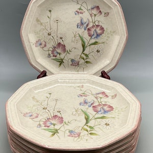 Vintage Mikasa Finesse FC 202 Memories Set of 7 Salad Plates