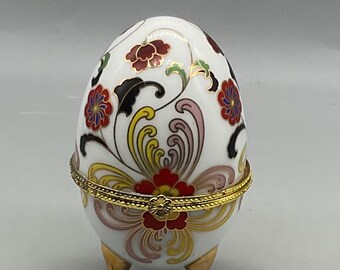 Vintage Estee Lauder Heirloom Treasures Egg Trinket Box Cobalt