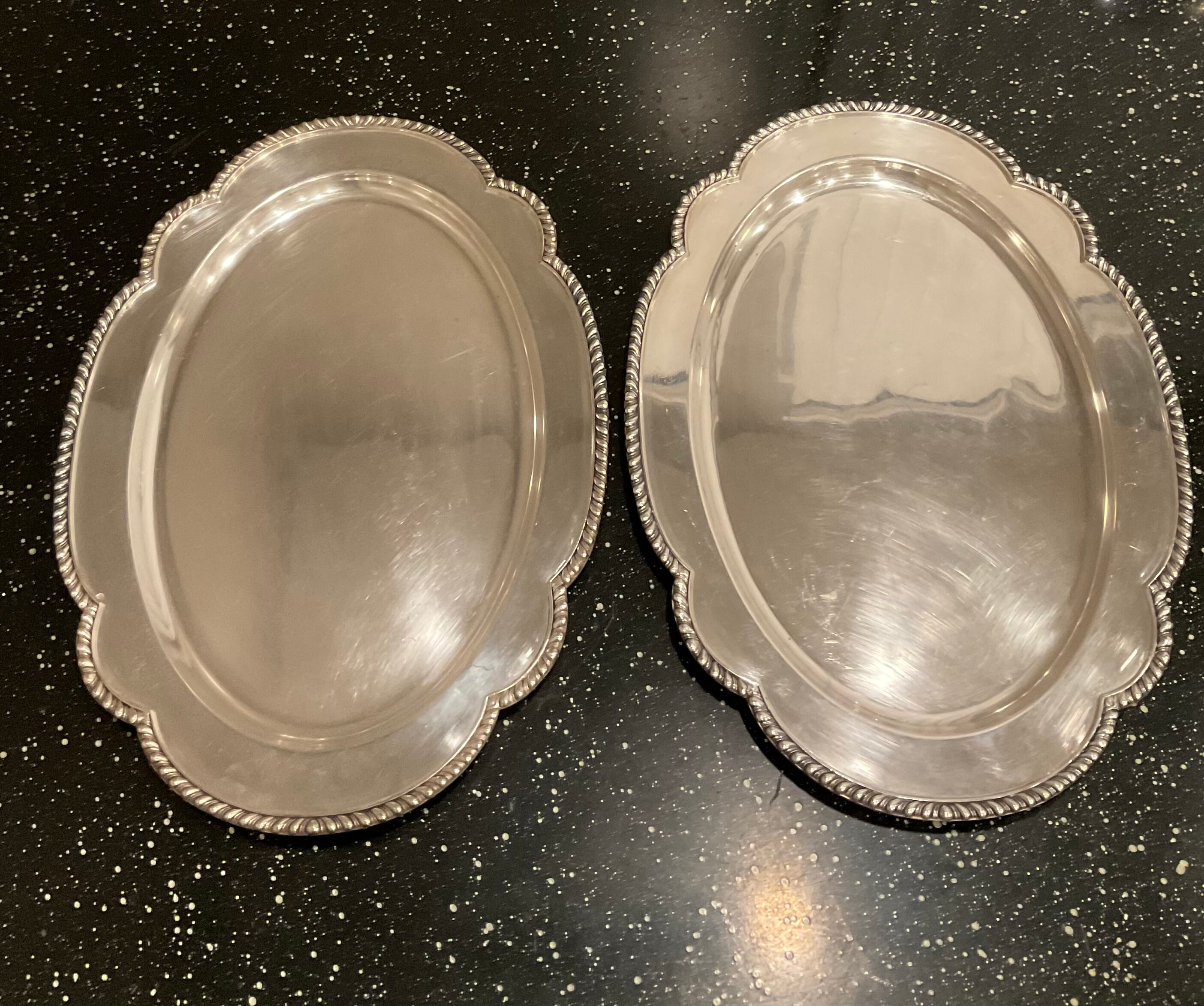Vintage Wallace Milford Silver Plate M 601 Set of 2 Oval Silver