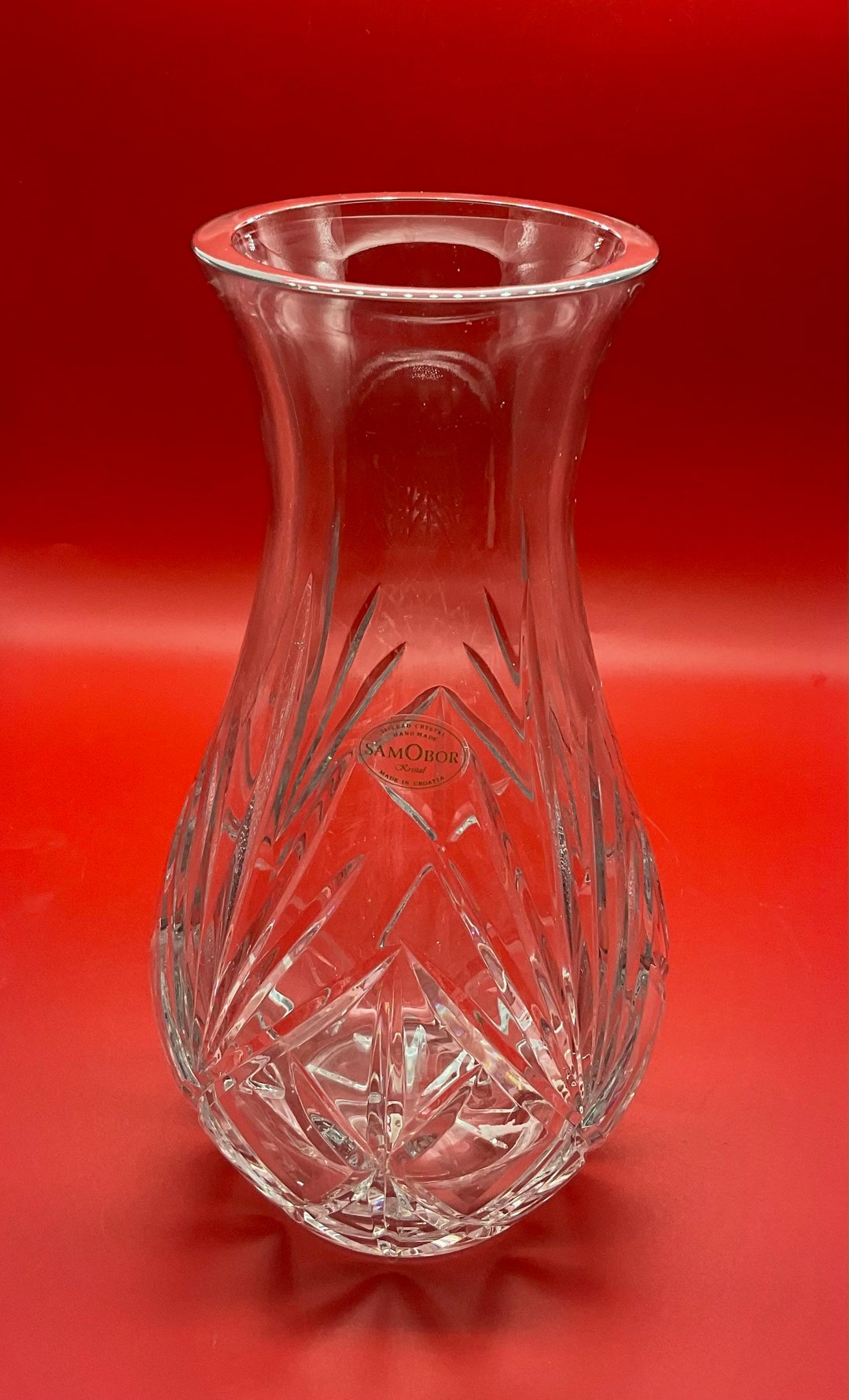 Vintage 24%lead Crystal Hand Made by Samobor Kristal Vase Made in