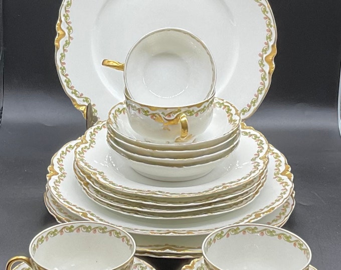 Antique Haviland & Co. Limoges France Bone China 5 Piece Place Setting