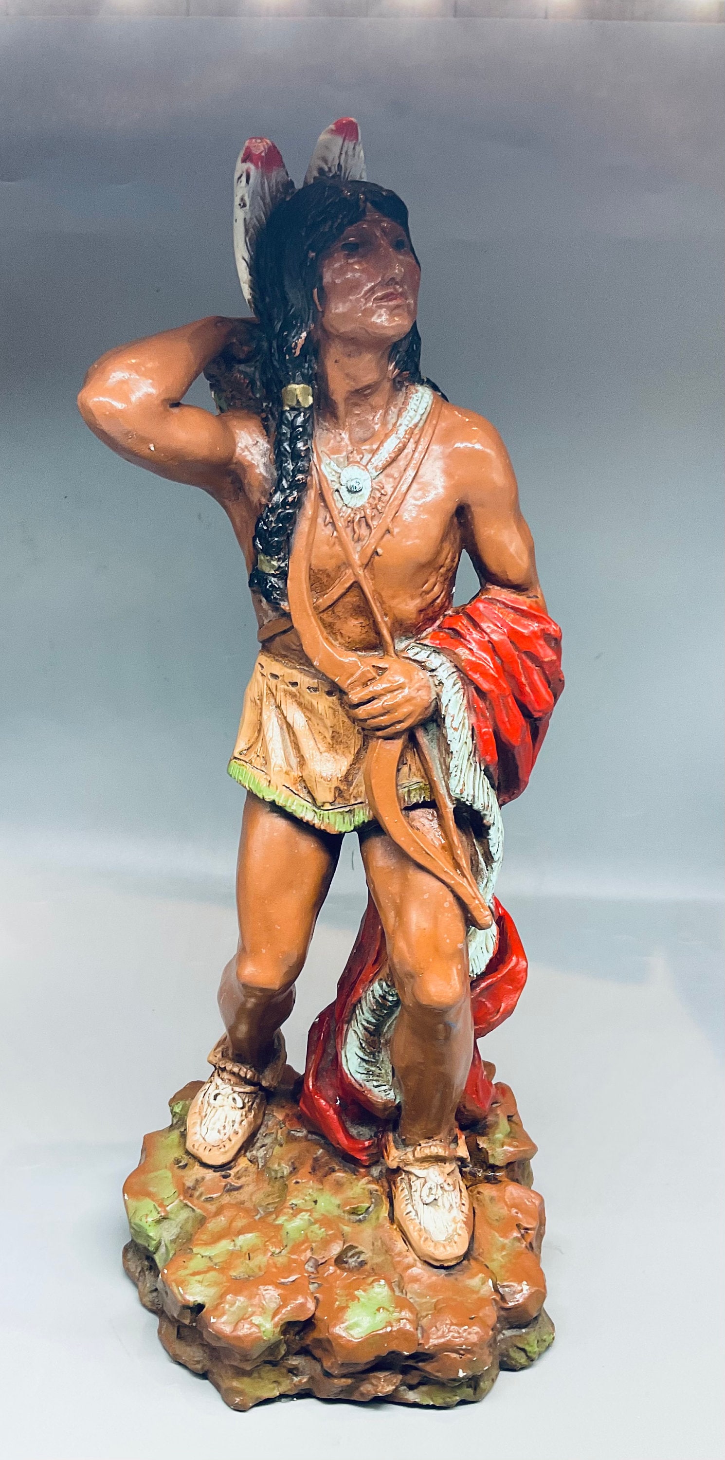 Vintage Universal Statuary Native American Indian Warrior 14 Inch