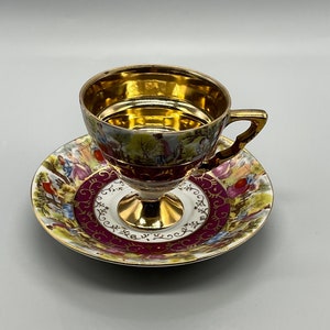 Vintage Royal Crown Bone China ,,Courting,,Gold Teacup and Saucer