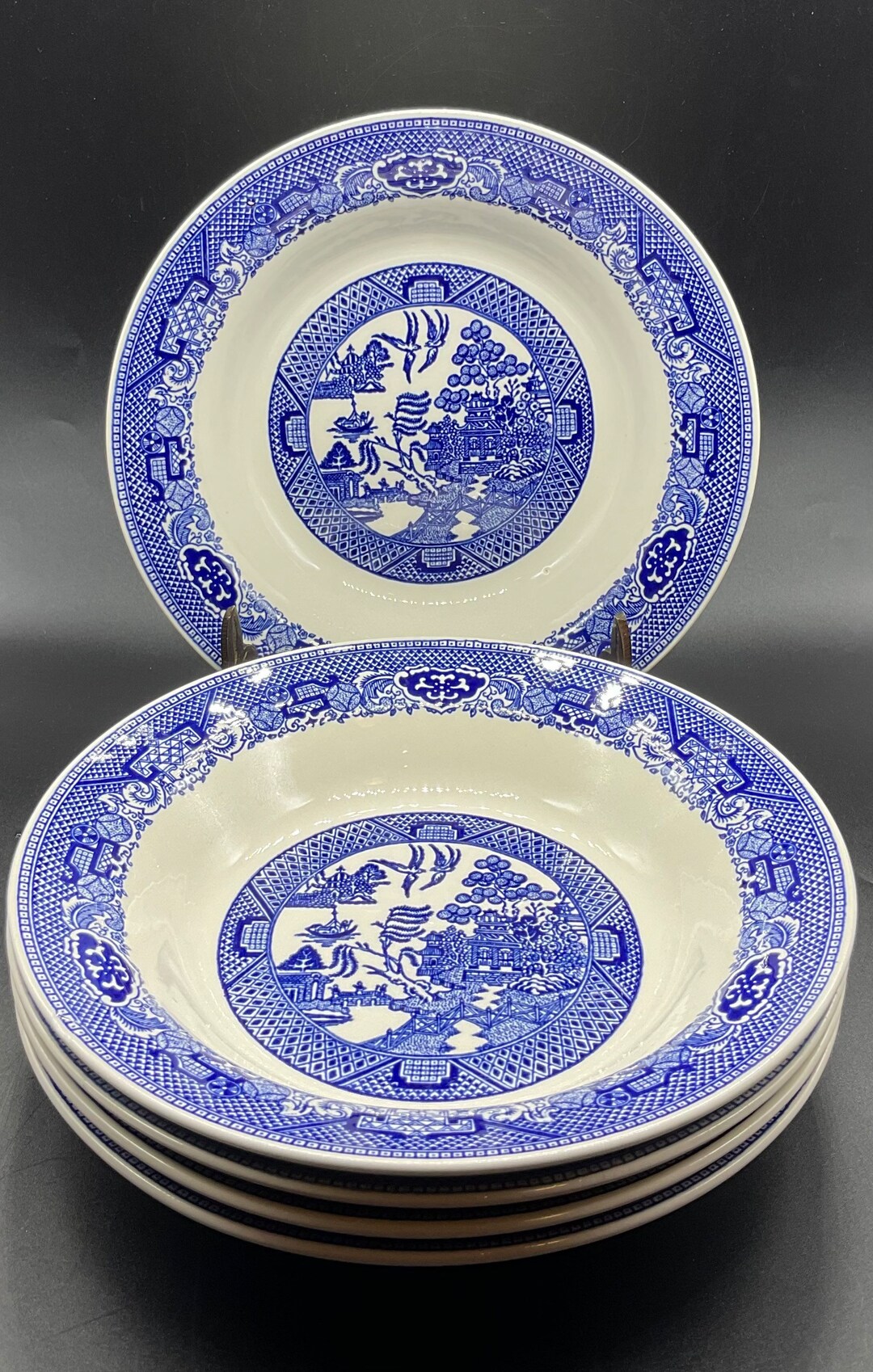 Vintage Willow Ware Royal Ironstone by Royal China Underglaze Blue and