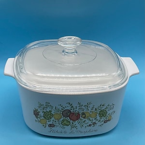Vintage Corning Ware Spice of Life Lechalote La Marjollaine 3 Quart Square  Casserole Dish with Pyrex Lid